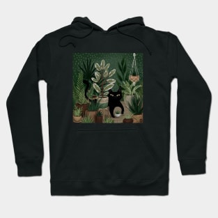 Cat and Plants Hoodie